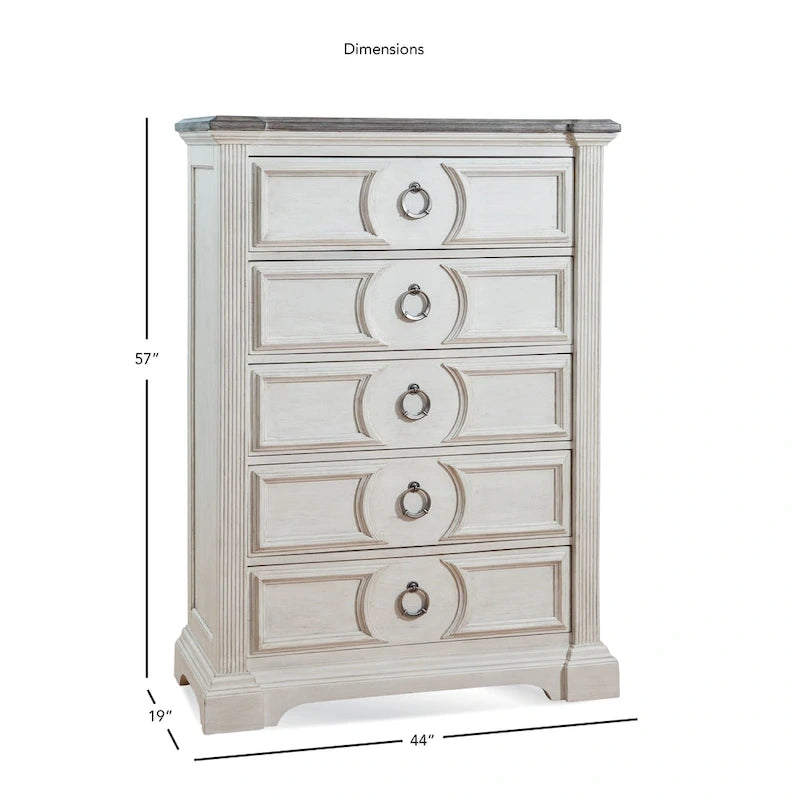Bristow Antique White 6-piece King Bedroom Set
