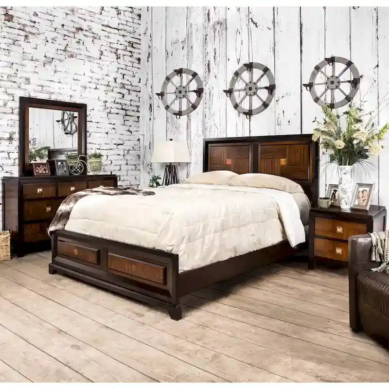 Furniture of America Figh Contemporary Walnut 4-piece Bedroom Set