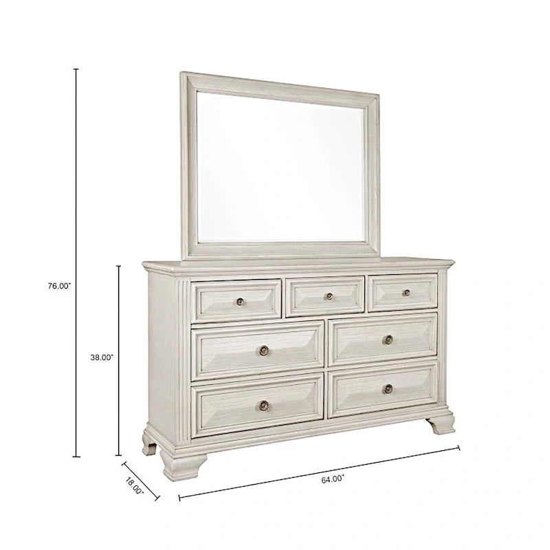 Roundhill Furniture Renova Distressed Parchment Wood Bedroom Set