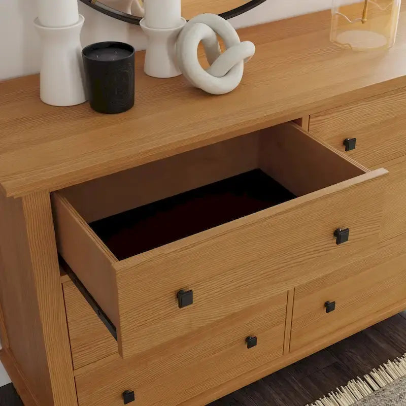 Oak Park Brown Wood Queen Bed, Nightstand and Dresser