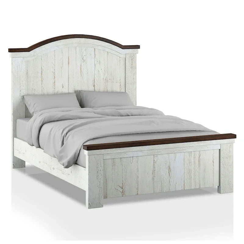 Ynez Farmhouse White Pine 4-Piece Panel Bedroom Set with USB Port by Furniture of America