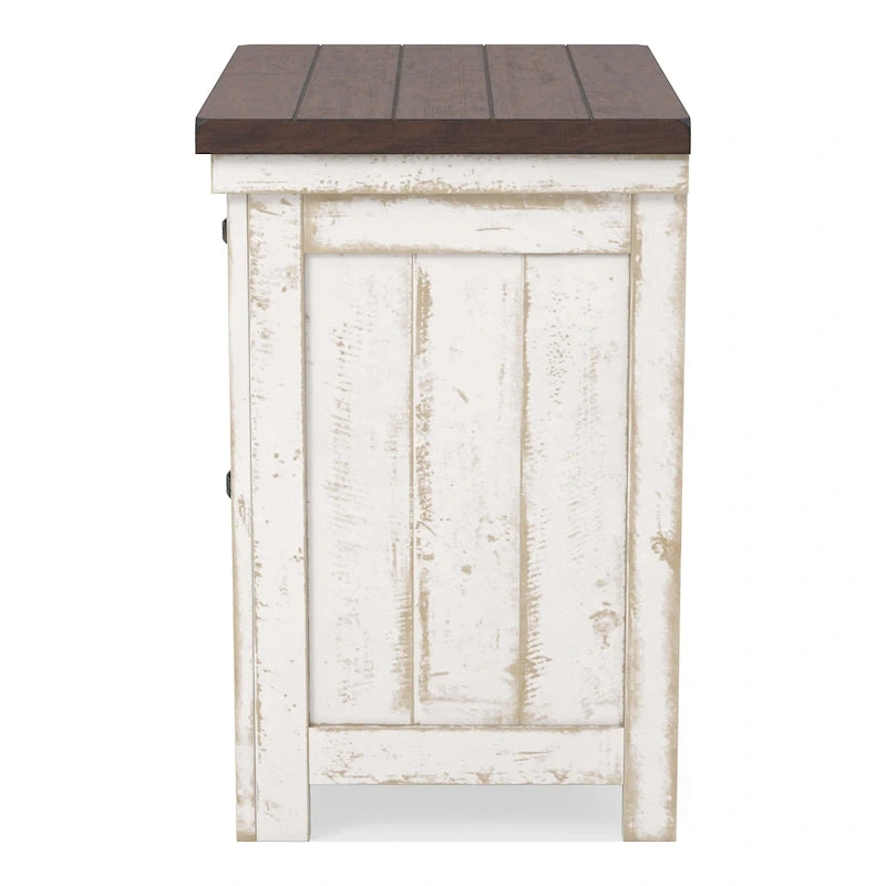 Ynez Farmhouse White Pine 4-Piece Panel Bedroom Set with USB Port by Furniture of America