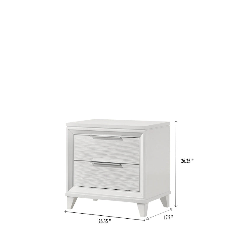 Denissa 6 Piece White Upholstered LED Panel Bedroom Set