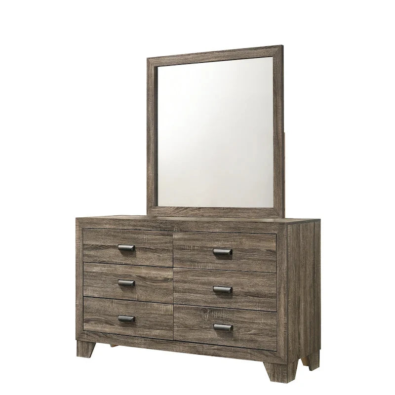 Linette 6 Piece Brown Panel Bedroom Set