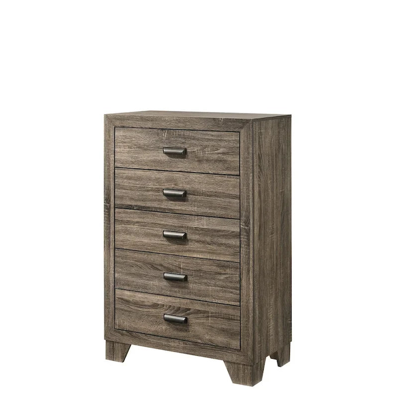 Linette 6 Piece Brown Panel Bedroom Set