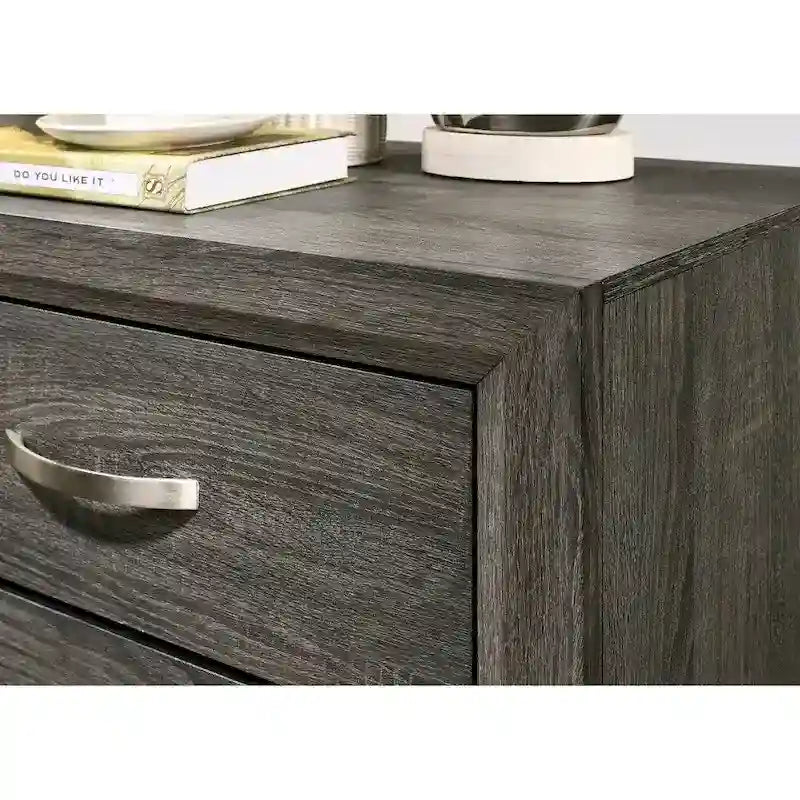 Roundhill Furniture Stout Panel Bedroom Set with Bed, Dresser, Mirror, Night Stand