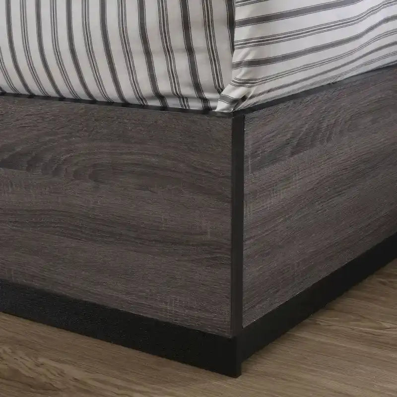 Rothwell Contemporary Grey Wood 3-Piece Panel Bedroom Set with Shelves by Furniture of America