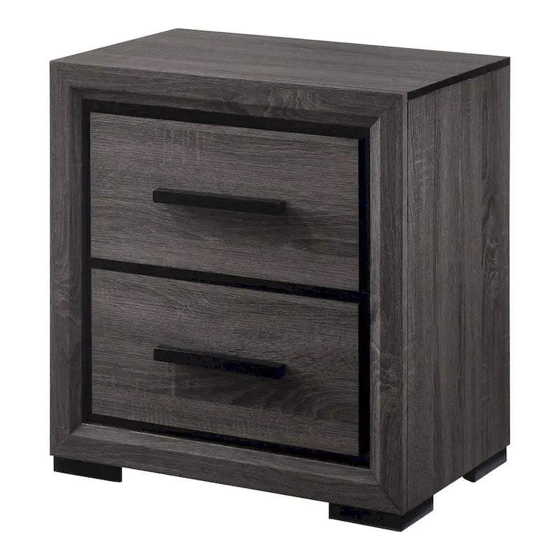 Rothwell Contemporary Grey Wood 3-Piece Panel Bedroom Set with Shelves by Furniture of America