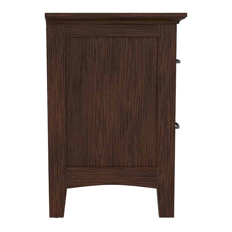 Modern Mission Queen Bedroom Set with 2 Nightstands and 1 Dresser with Mirror