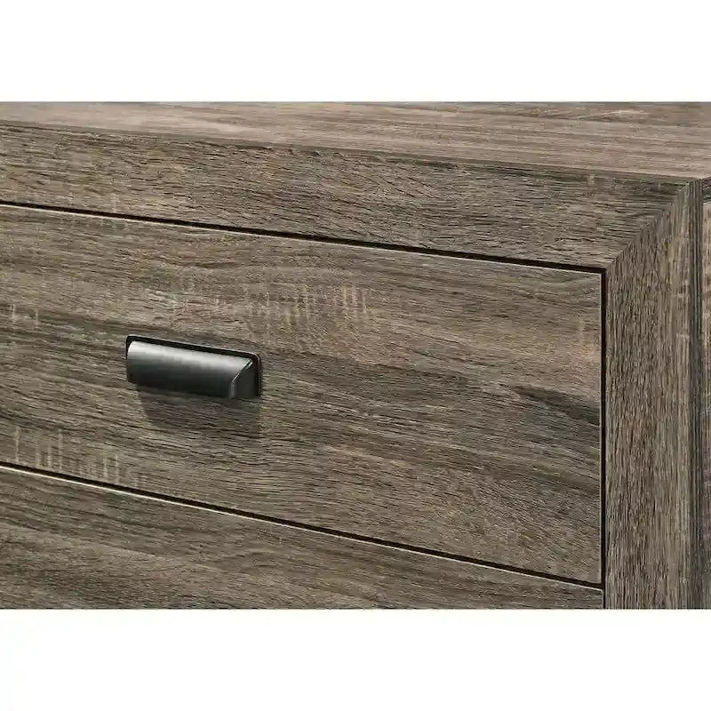 Linette 6 Piece Grey Contemporary Solid Wood And Veneers Fabric Panel Upholstered Bedroom Set