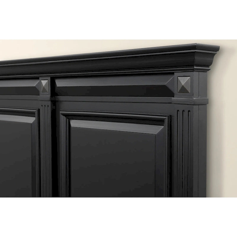 Roundhill Furniture Renova 4-piece Vintage Black Wood Panel Bedroom Set