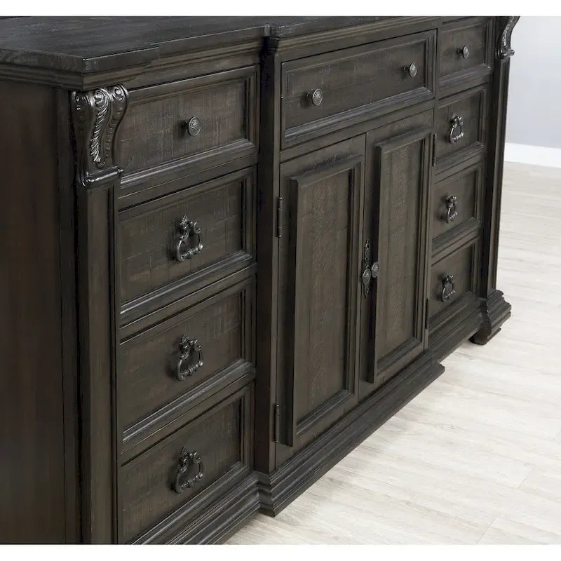 Roundhill Furniture Farson Distressed Dark Walnut Finish 4-piece Bedroom Set