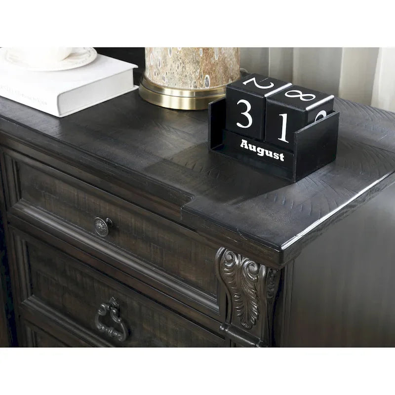 Roundhill Furniture Farson Distressed Dark Walnut Finish 4-piece Bedroom Set