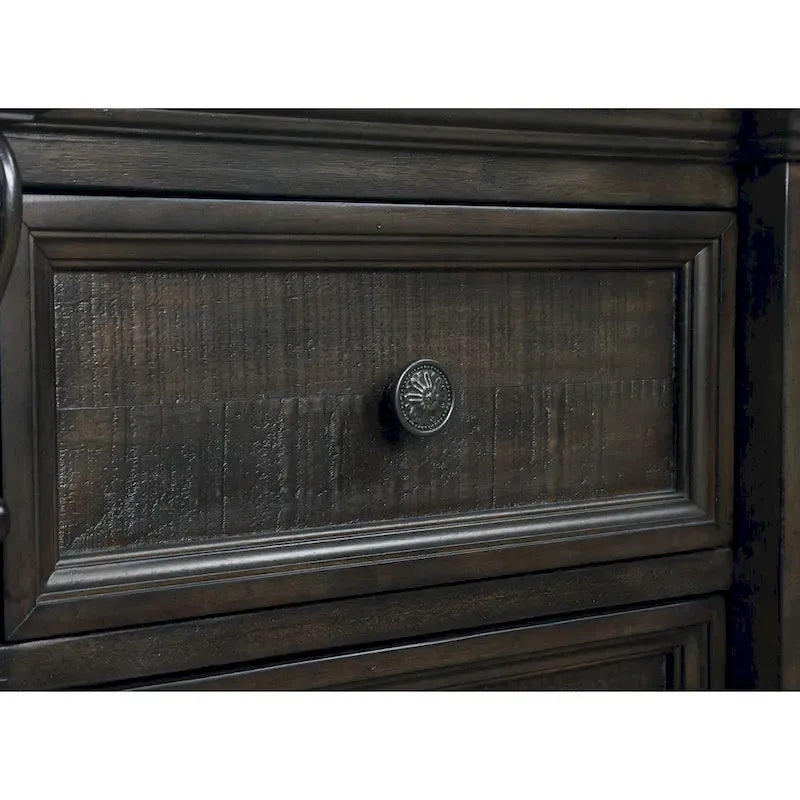 Roundhill Furniture Farson Distressed Dark Walnut Finish 4-piece Bedroom Set