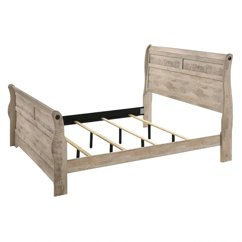 Roundhill Furniture Imerland Contemporary White Wash Finish 3-Piece Bedroom Set
