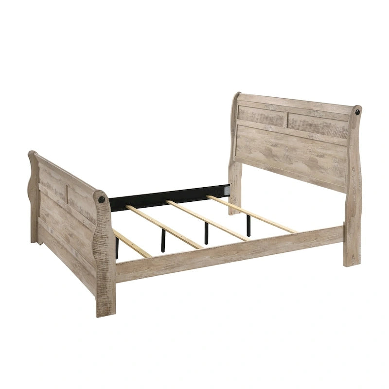 Roundhill Furniture Imerland Contemporary White Wash Finish 3-Piece Bedroom Set