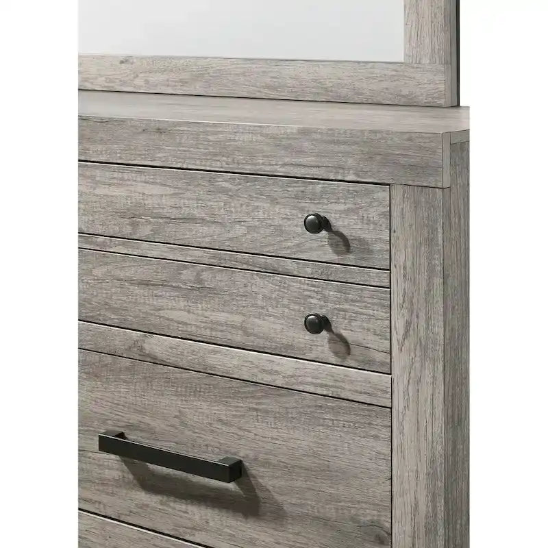 Perrine 6 Piece Gray Platform Bedroom Set