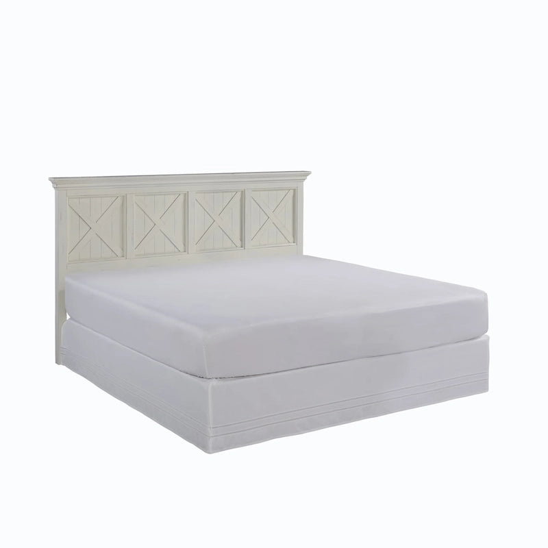 Seaside Lodge Off-White 2-Piece King Headboard and Nightstand Set by homestyles