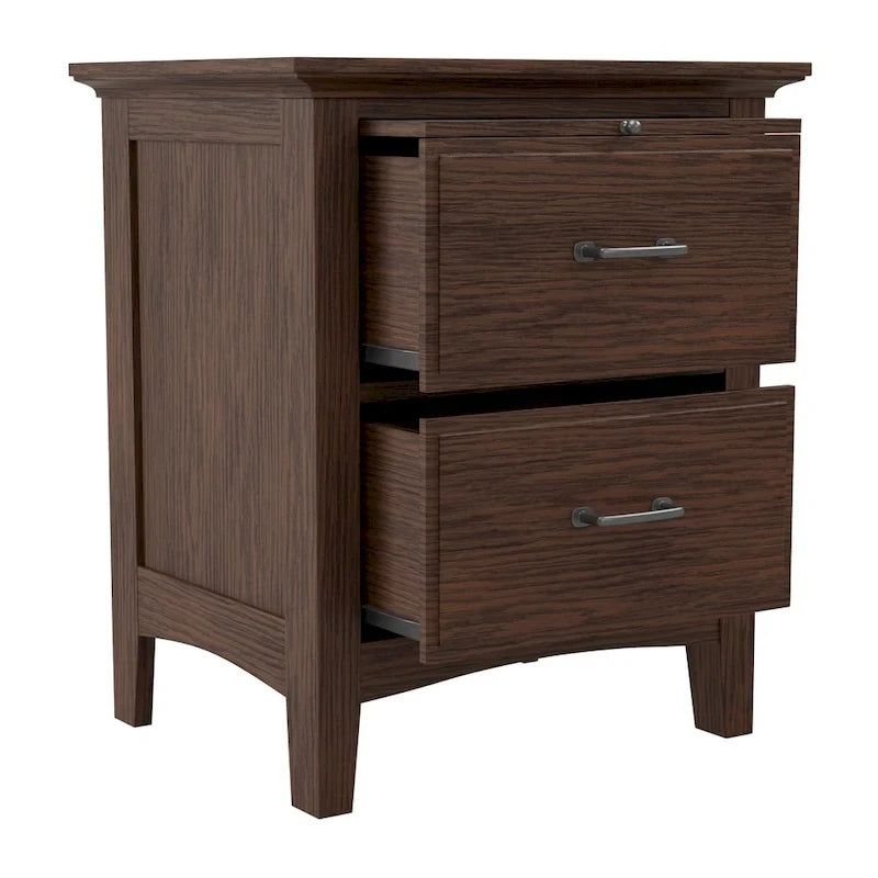 OSP Home Furnishings Modern Mission Queen Bedroom Set with 2 Nightstands and 1 Dresser