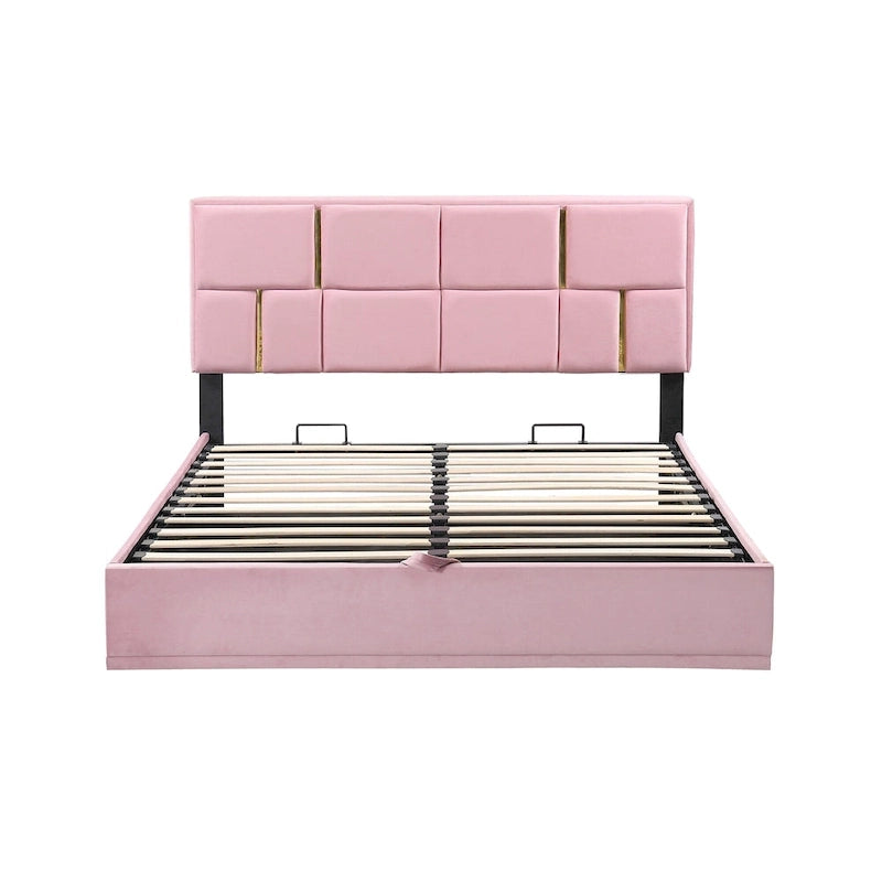 2-Pieces Bedroom Sets Queen Size Bed with Storage Ottoman