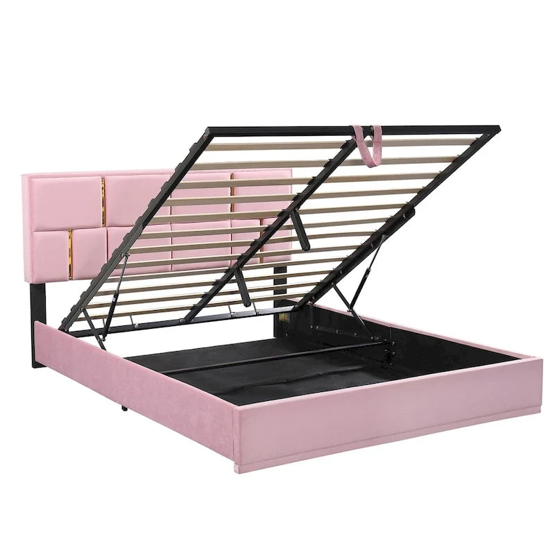 2-Pieces Bedroom Sets Queen Size Bed with Storage Ottoman