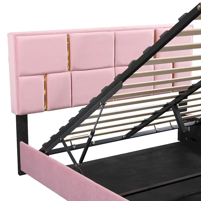 2-Pieces Bedroom Sets Queen Size Bed with Storage Ottoman