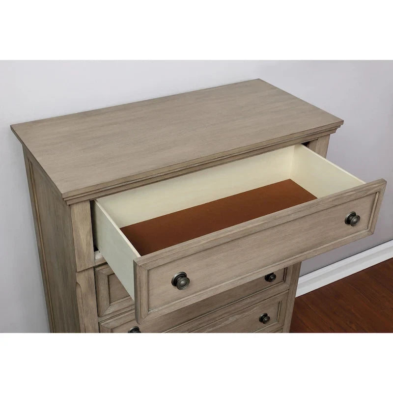 Nahkohe Transitional Grey Wood 3-Piece Storage Sleigh Bedroom Set with USB by Furniture of America