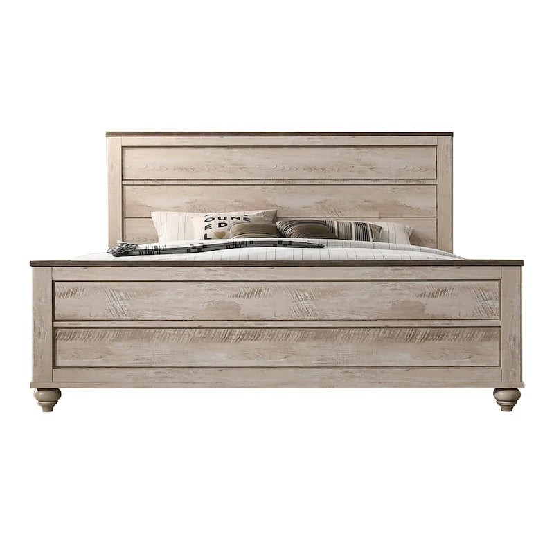 Roundhill Furniture Imerland Contemporary White Wash King 6-piece Bedroom Set