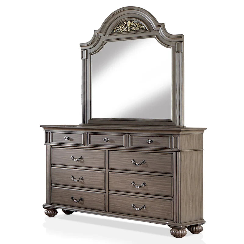 Vame Traditional Grey Wood 5-Piece Poster Bedroom Set by Furniture of America