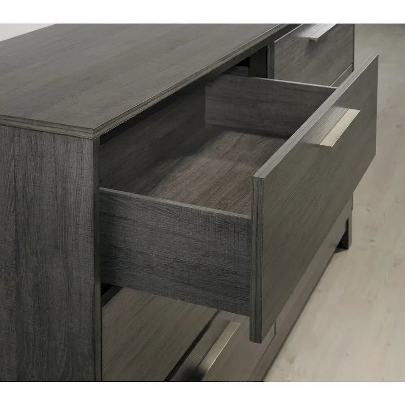 Roundhill Furniture Ioana 187 Antique Grey Wood 6-piece King-size Bedroom Set