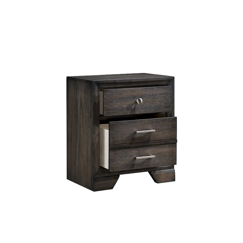 Ayla 5 Piece Gray Storage Fabric Platform Bedroom Set
