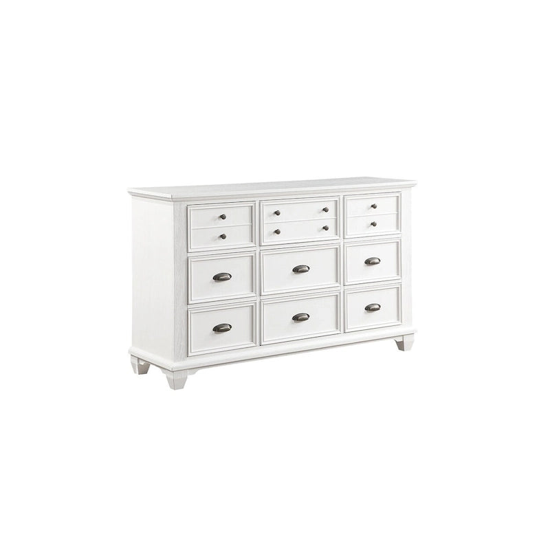 Leo 6 Piece White Modern Panel Bedroom Set