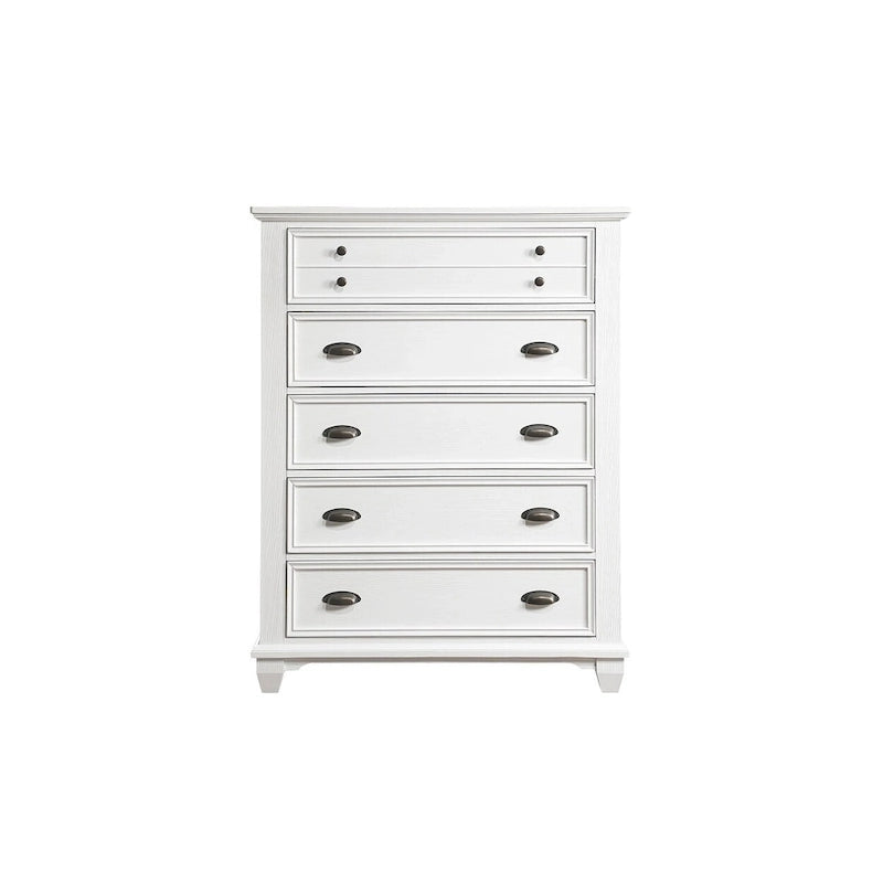 Leo 6 Piece White Modern Panel Bedroom Set