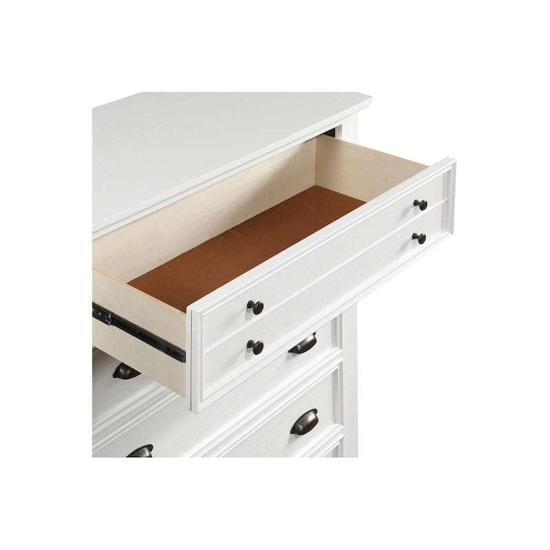 Leo 6 Piece White Modern Panel Bedroom Set