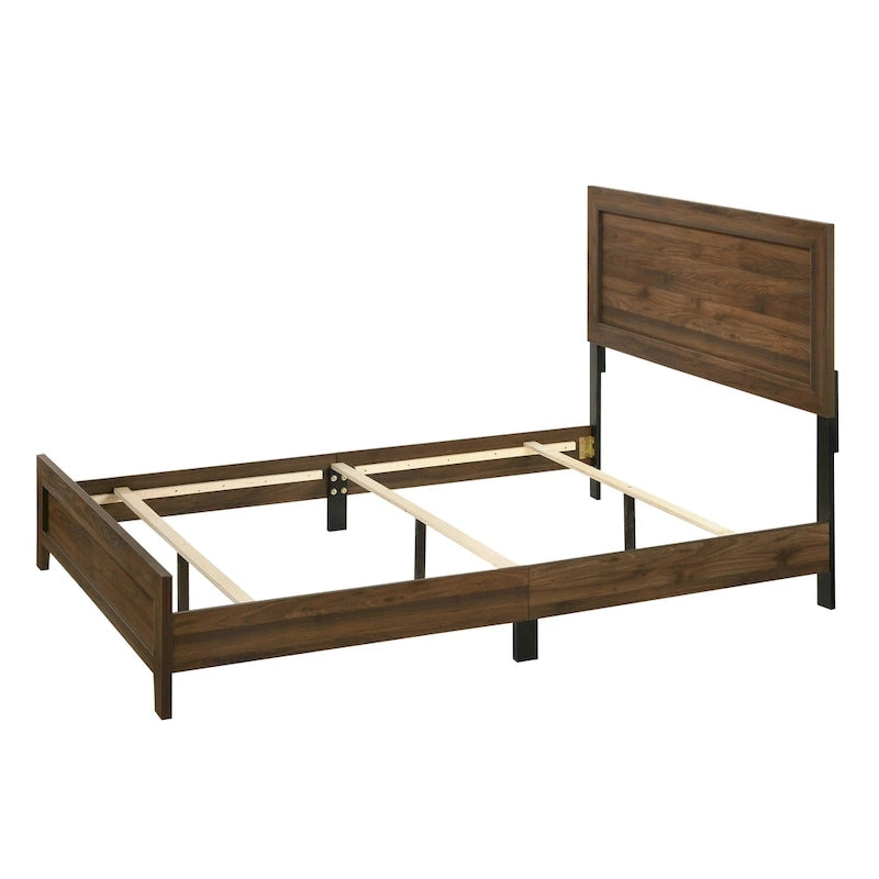 Linette 6 Piece Cherry Brown Panel Bedroom Set