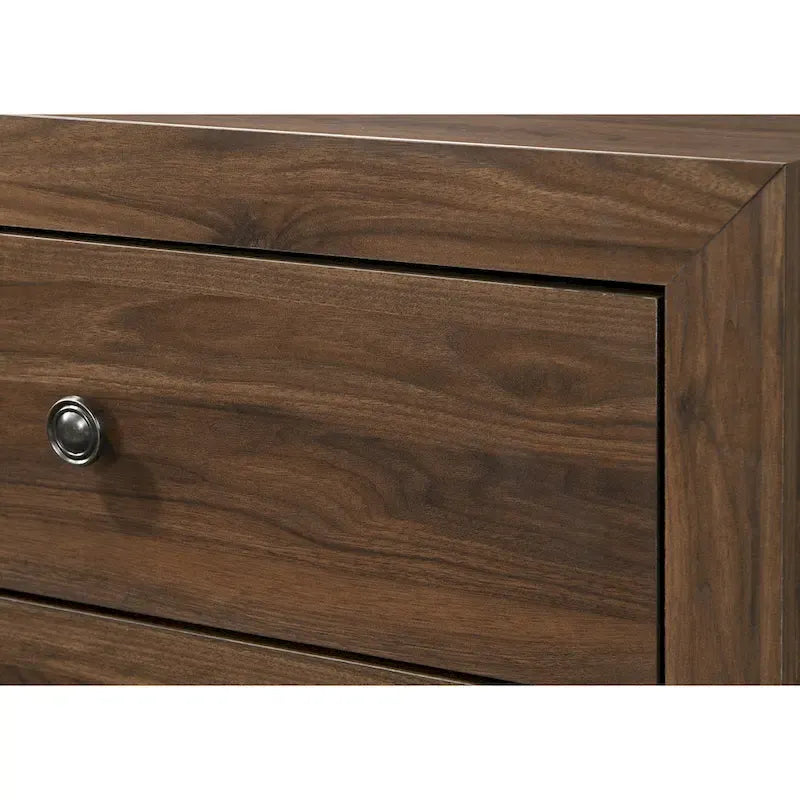 Linette 6 Piece Cherry Brown Panel Bedroom Set