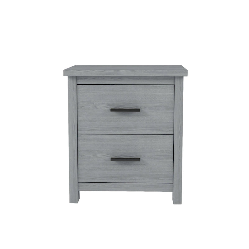 4-Pieces Bedroom Sets Queen Size Wooden Bed Frame with 2 Nightstands and 1 Dresser,Dark Walnut