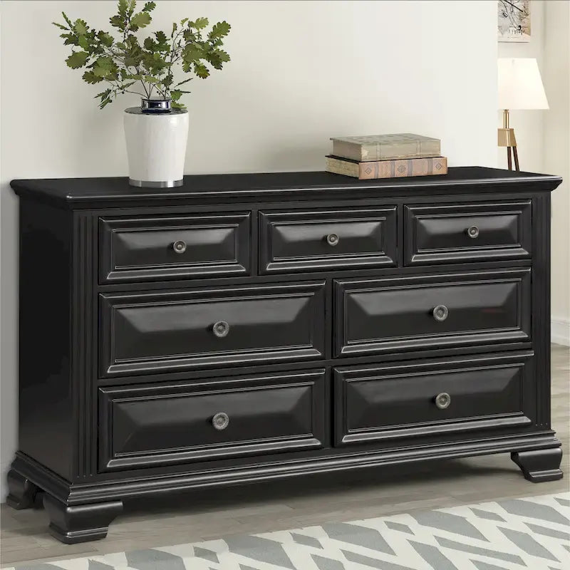 Roundhill Furniture Renova Vintage Black Wood Panel Bedroom Set