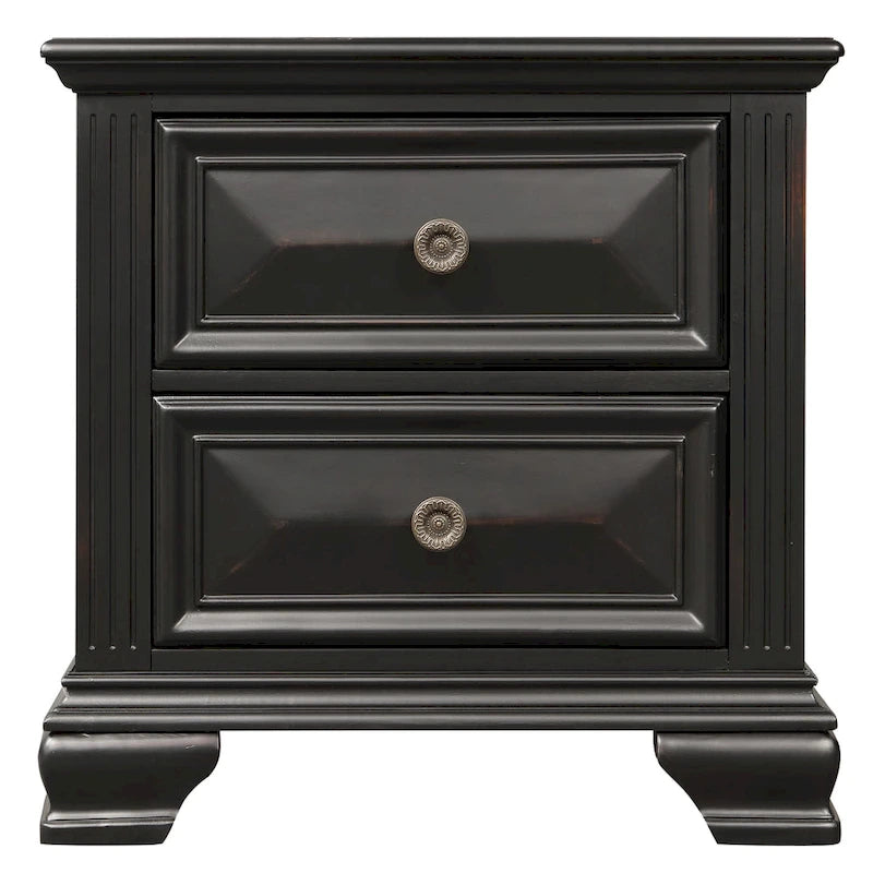 Roundhill Furniture Renova Vintage Black Wood Traditional 6-piece Bedroom Set