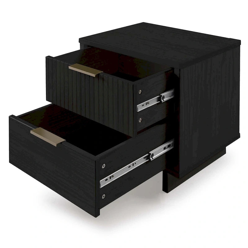 Manhattan Comfort 2-Piece Granville Modern Solid Wood Standard Dresser and Nightstand Set