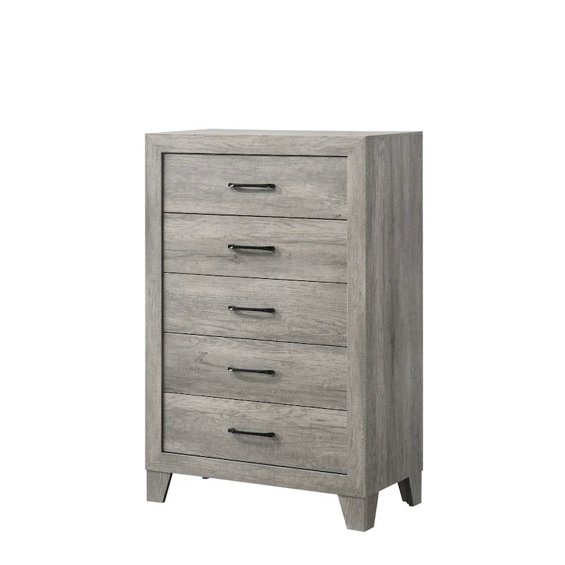 Jan 6 Piece Gray Rustic Platform Bedroom Set