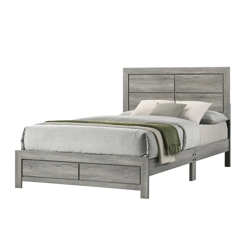 Jan 3 Piece Gray Rustic Platform Bedroom Set
