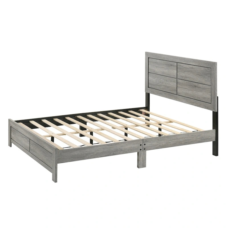 Jan 3 Piece Gray Rustic Platform Bedroom Set