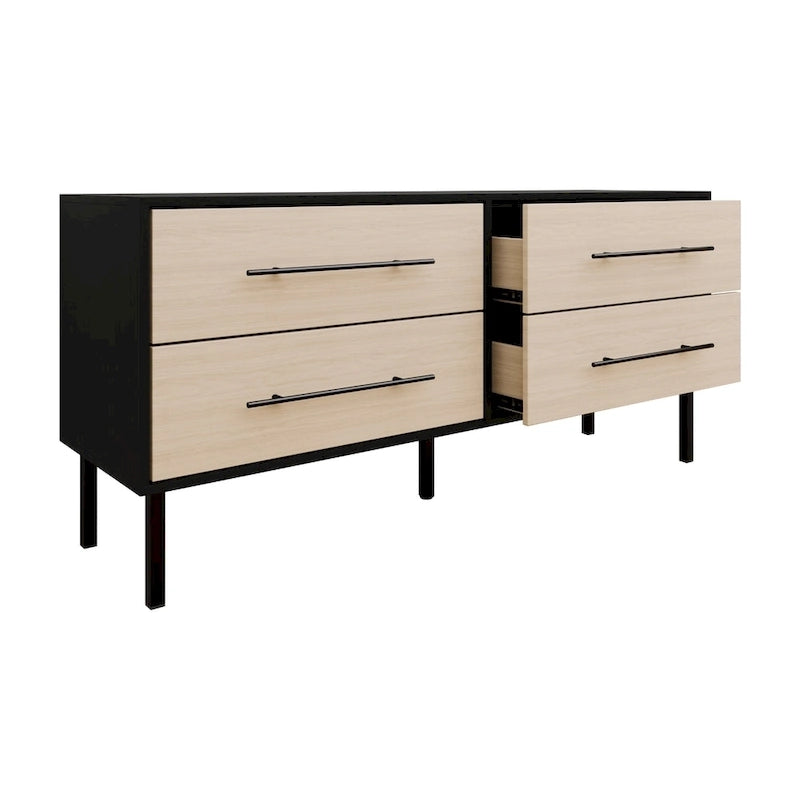 CraftPorch Mid-Century 4-pieces Wooden Bedroom Set