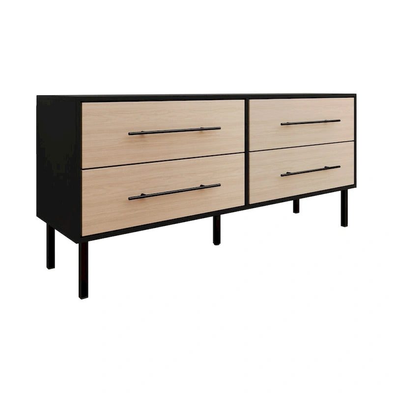CraftPorch Mid-Century 4-pieces Wooden Bedroom Set