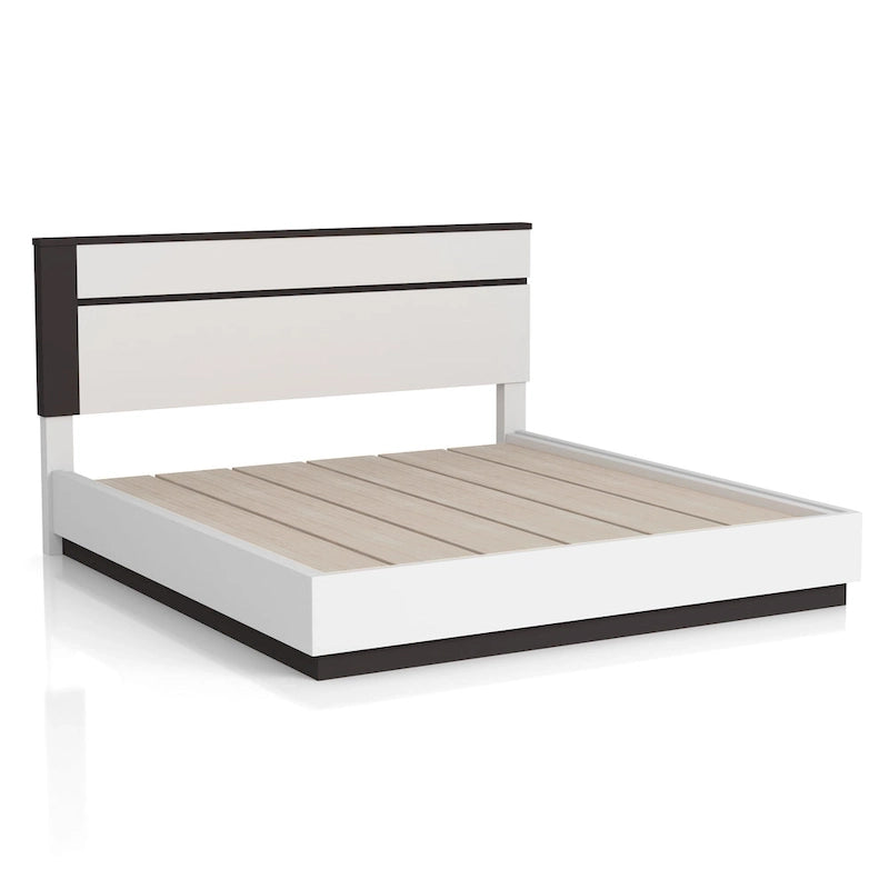 Conjira Modern White Wood 3-Piece Platform Bedroom Set (USB) by Furniture of America