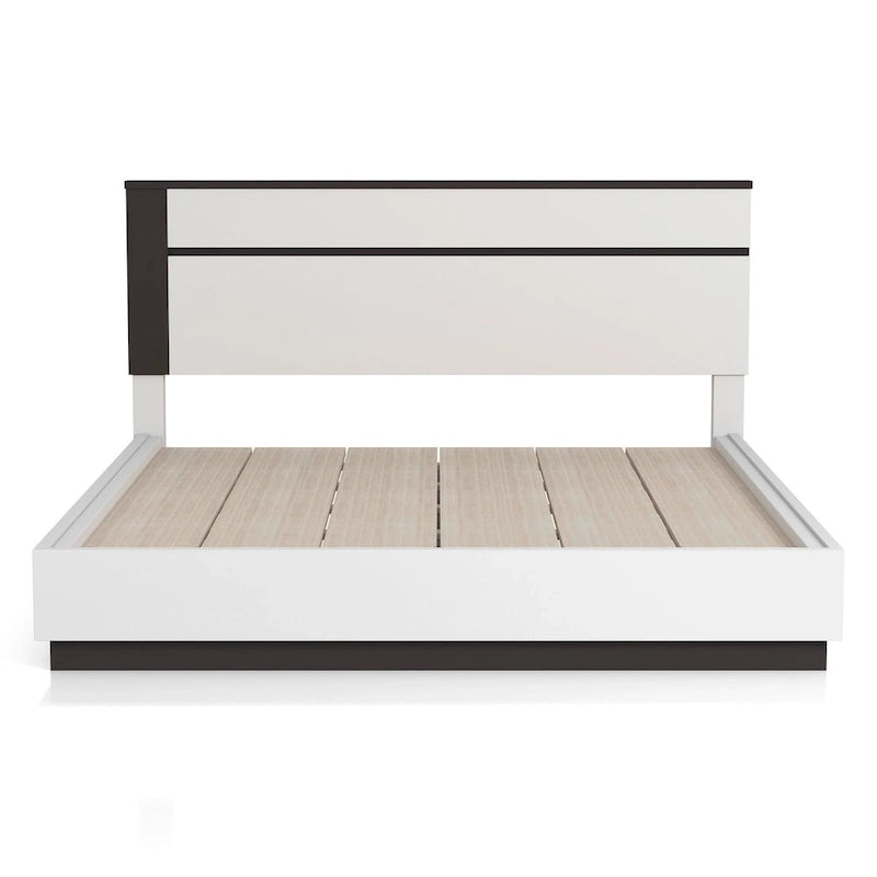 Conjira Modern White Wood 3-Piece Platform Bedroom Set (USB) by Furniture of America
