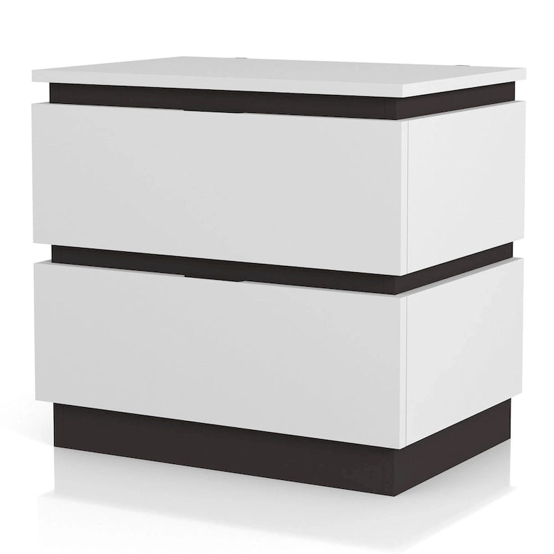 Conjira Modern White Wood 3-Piece Platform Bedroom Set (USB) by Furniture of America