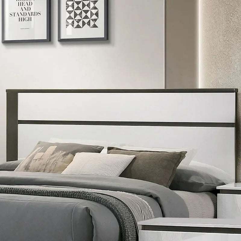 Conjira Modern White Wood 6-Piece Platform Bedroom Set (USB) by Furniture of America