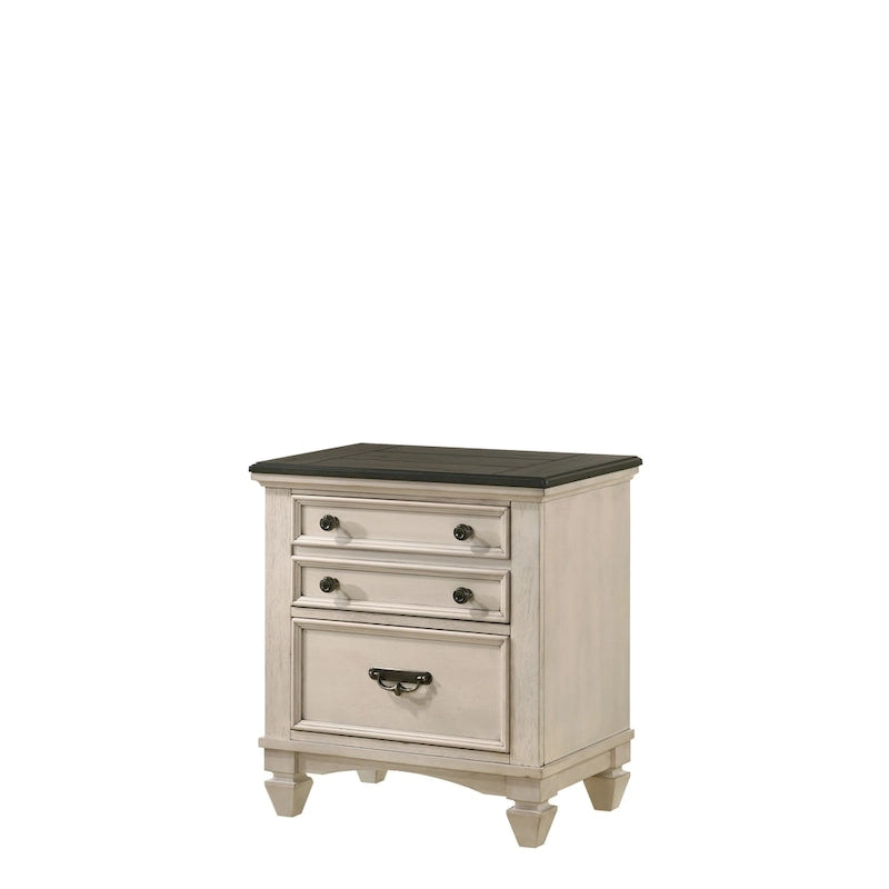 Roseanne 6 Piece Cream Brown Panel Bedroom Set